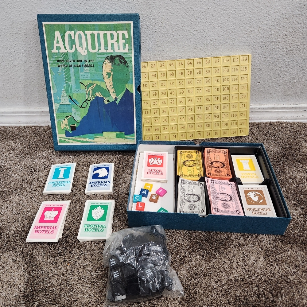 Acquire Board Game 1968 High Adventure in High Finance 3M Book Shelf Complete